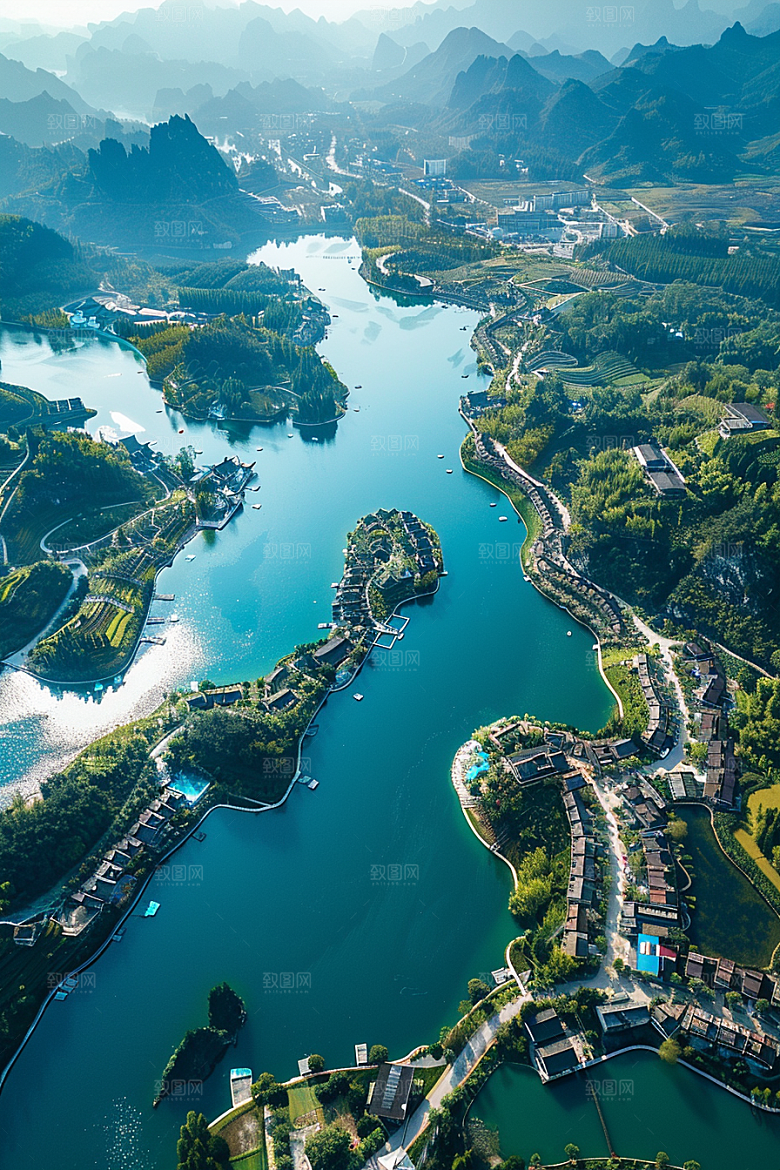 桂林山水广西阳朔摄影图