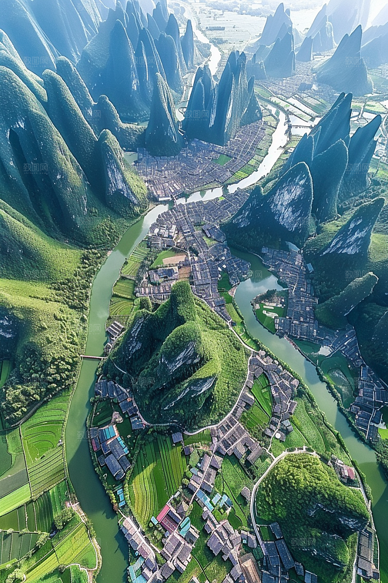 桂林山水高清漓江摄影图