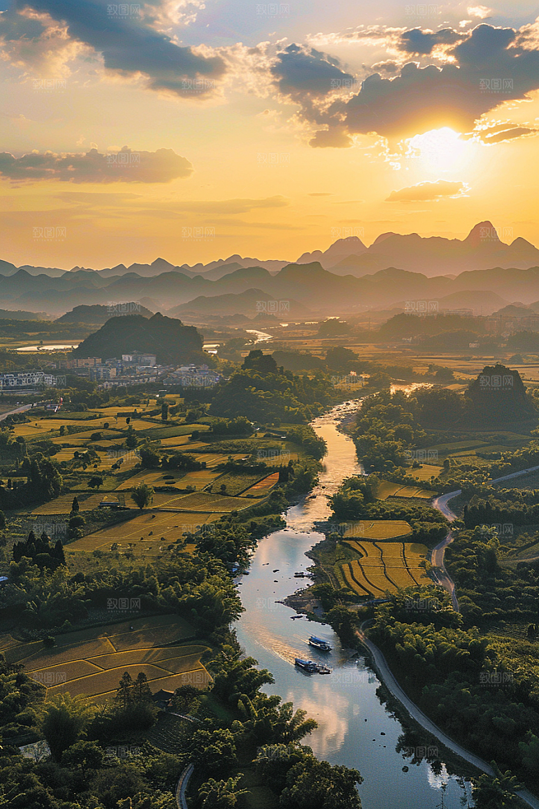 桂林山水旅行精致摄影图