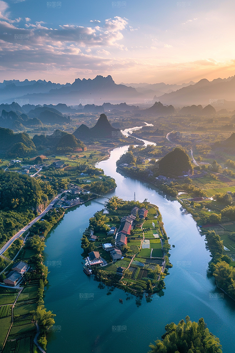 桂林山水山川旅游摄影图
