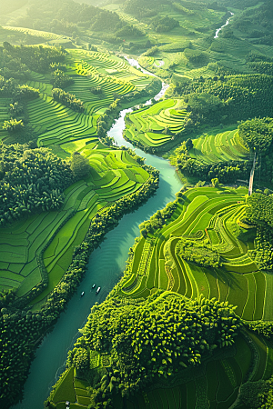 桂林山水风光河流摄影图