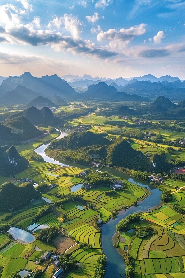 桂林山水大气河流摄影图
