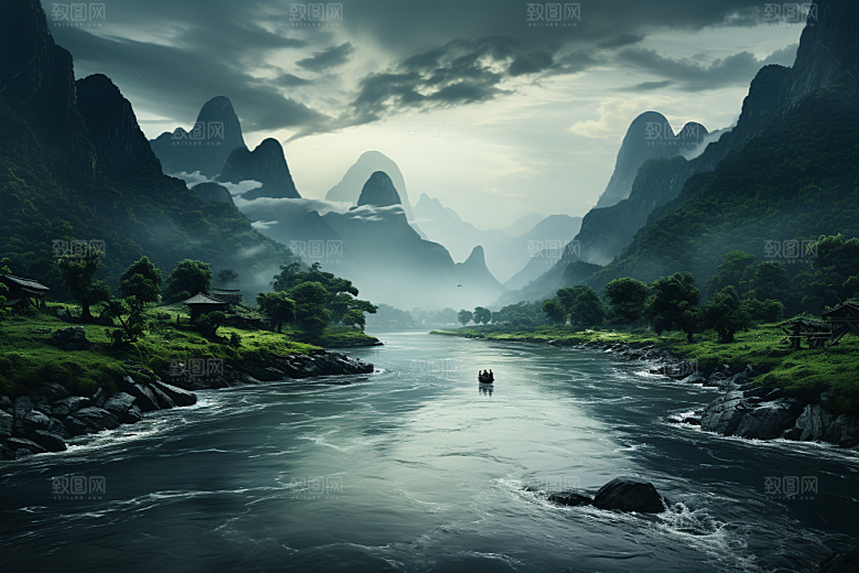 桂林山水精致旅游摄影图