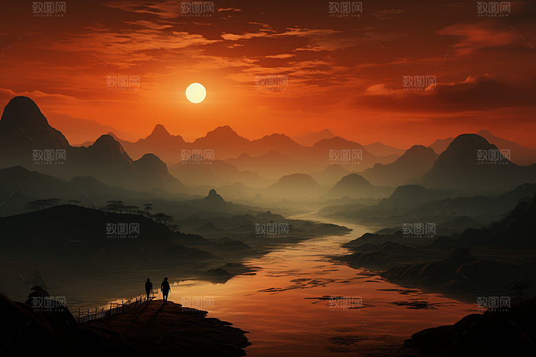 桂林山水旅行唯美摄影图
