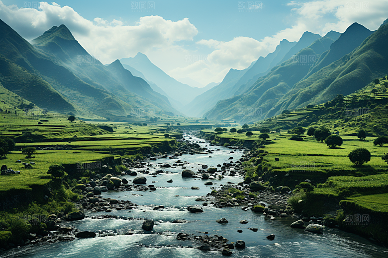桂林山水旅游漓江摄影图