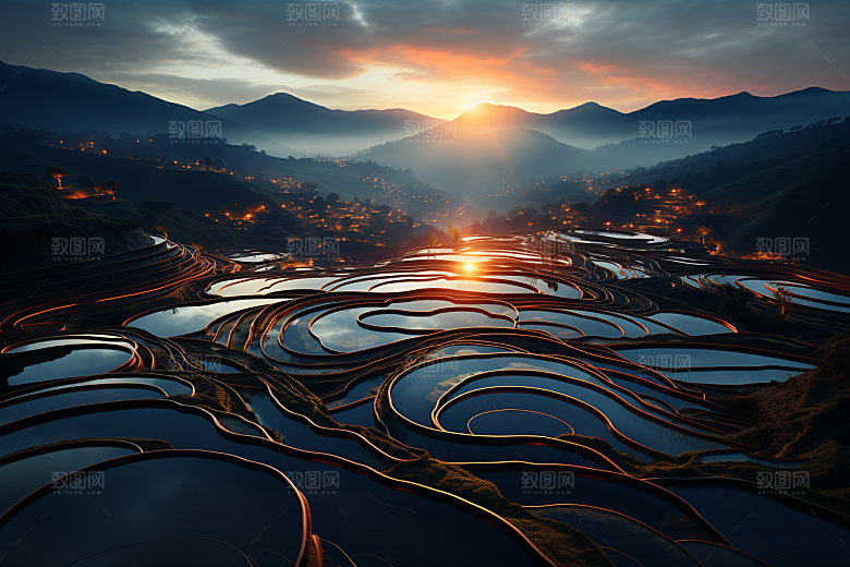 桂林山水阳朔山川摄影图