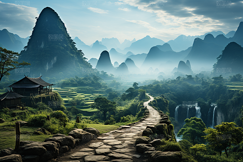 桂林山水风光旅行摄影图
