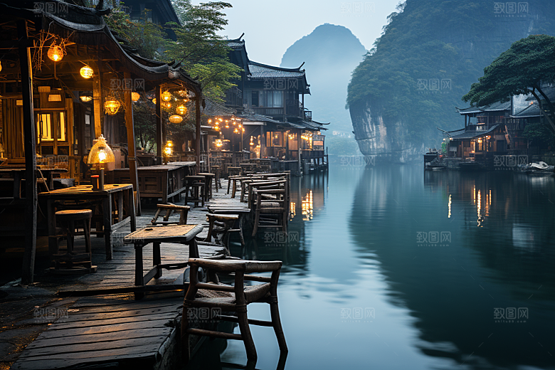 桂林山水阳朔山川摄影图