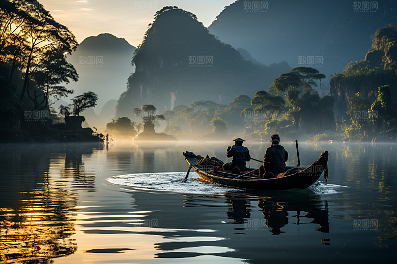 桂林山水唯美漓江摄影图