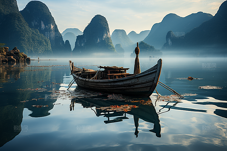 桂林山水喀斯特地貌旅游摄影图