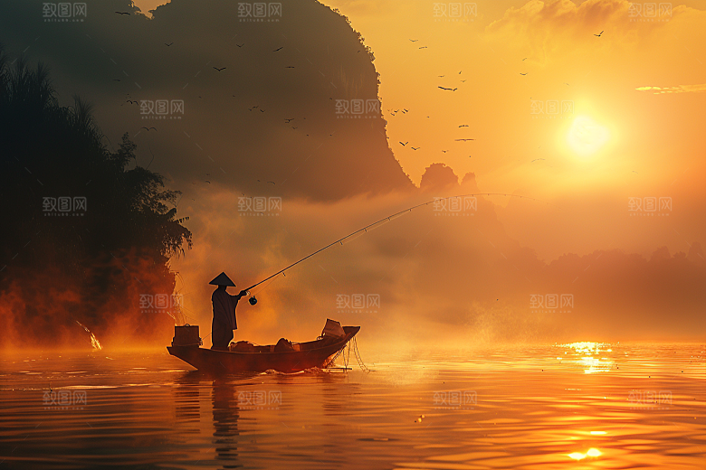 桂林山水阳朔旅行摄影图