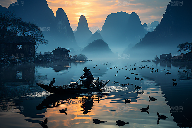 桂林山水大气旅游摄影图