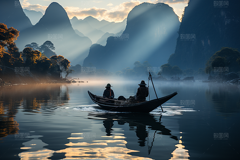 桂林山水漓江高清摄影图