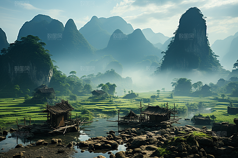 桂林山水阳朔旅游摄影图