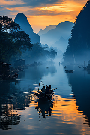 桂林山水旅行山川摄影图