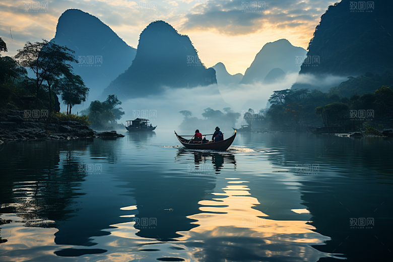 桂林山水漓江高清摄影图