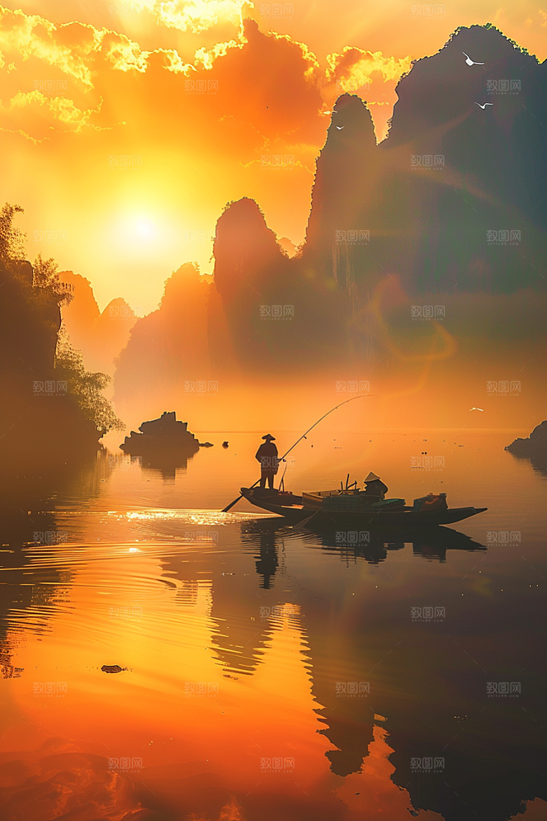 桂林山水漓江精致摄影图