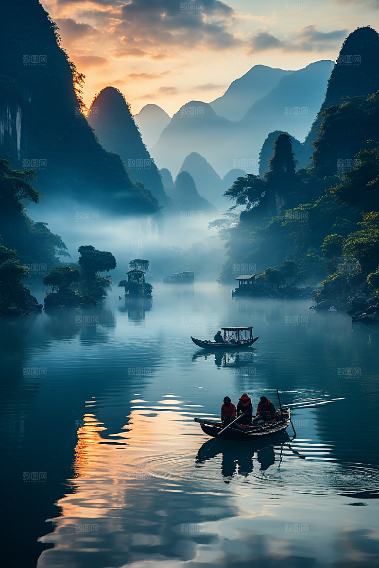 桂林山水旅行精致摄影图