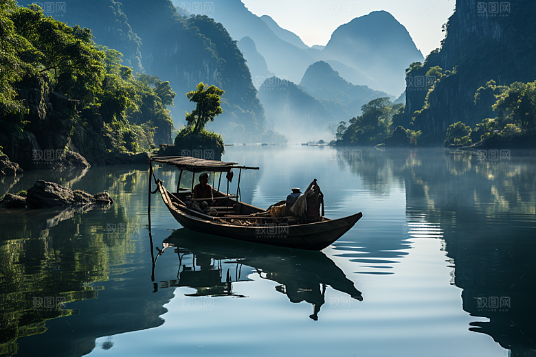 桂林山水河流精致摄影图