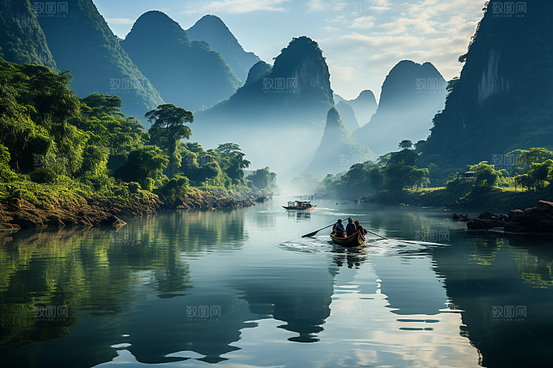 桂林山水旅行阳朔摄影图