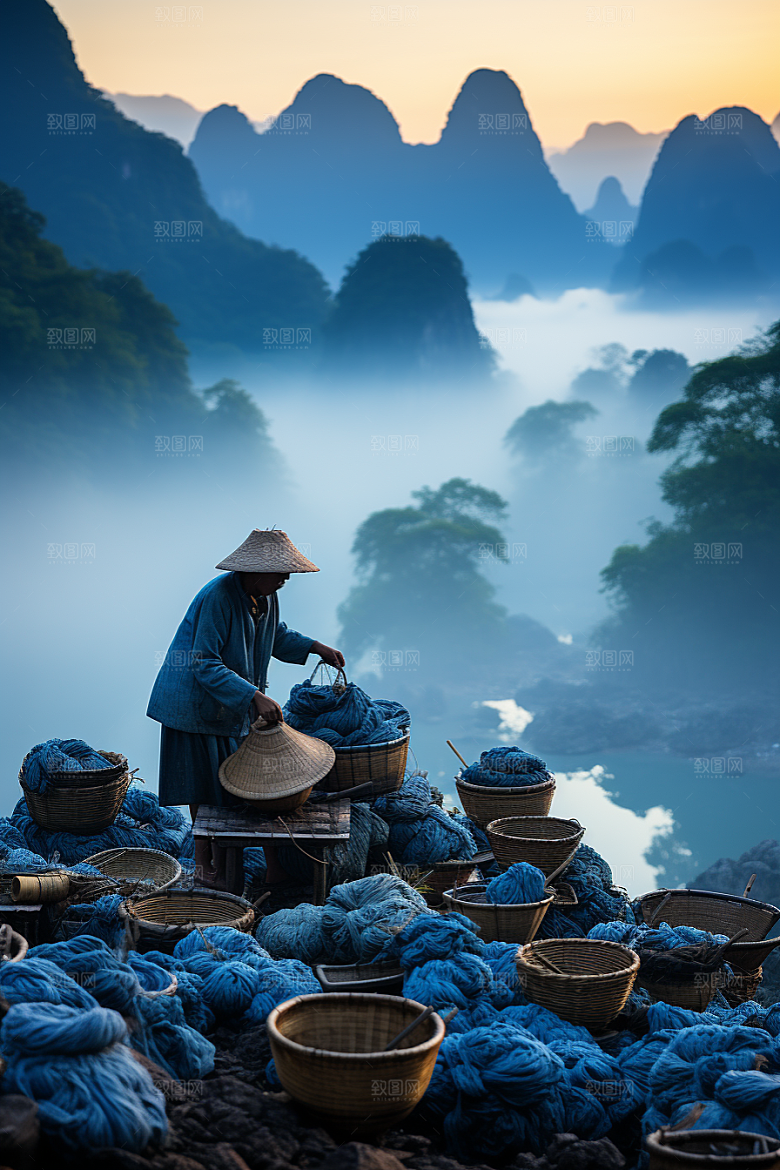 桂林山水阳朔大气摄影图