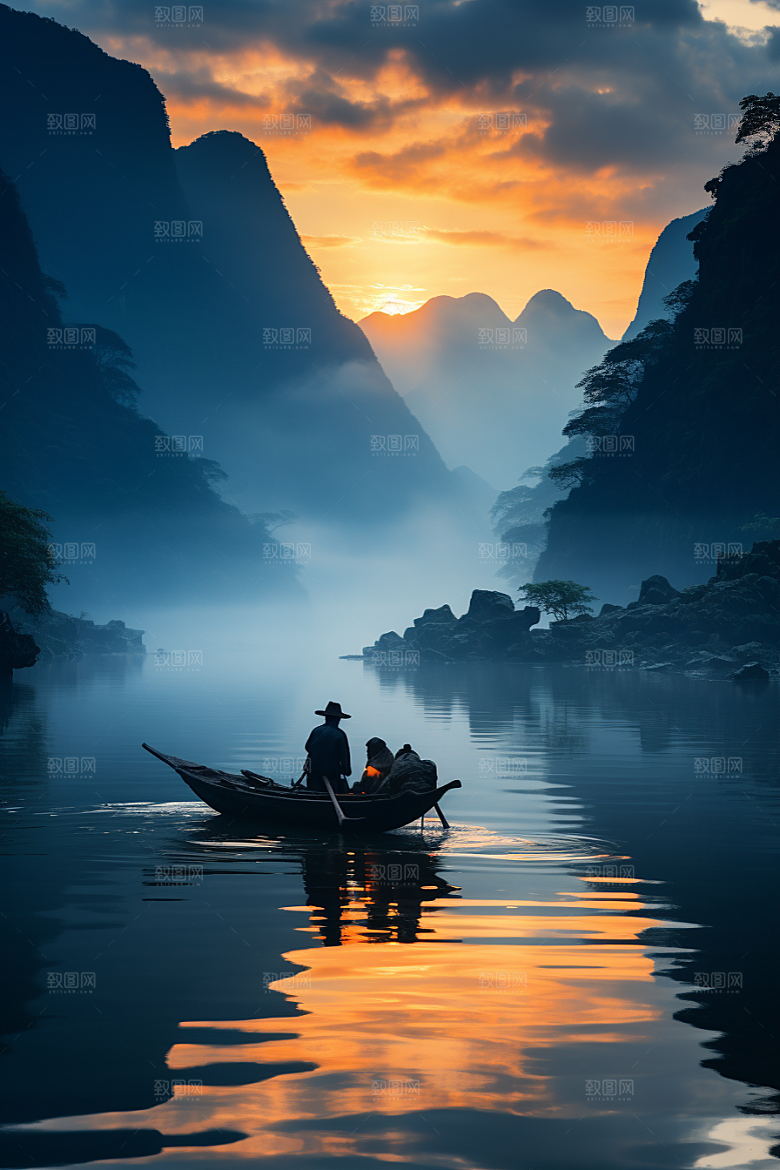 桂林山水阳朔精致摄影图