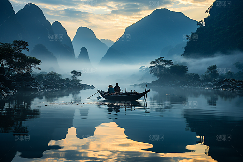 桂林山水阳朔高清摄影图