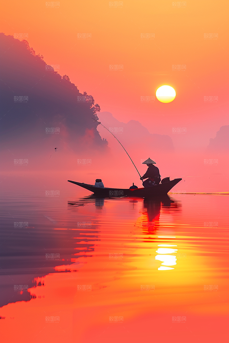桂林山水河流大气摄影图