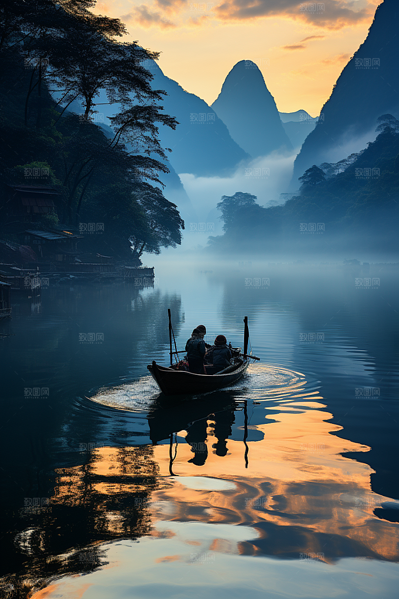 桂林山水高清喀斯特地貌摄影图