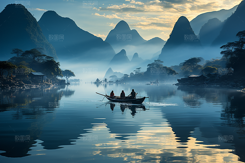 桂林山水唯美阳朔摄影图