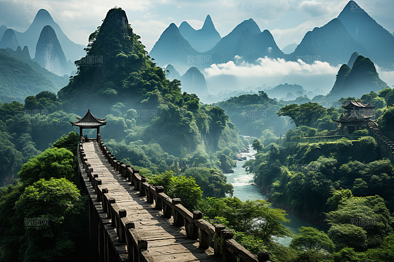 桂林山水旅行自然摄影图