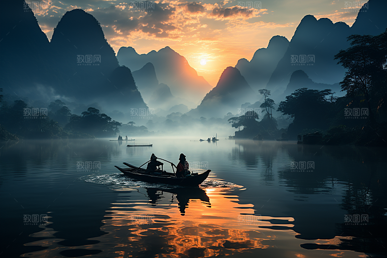 桂林山水自然旅行摄影图