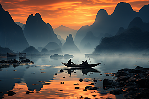 桂林山水漓江自然摄影图