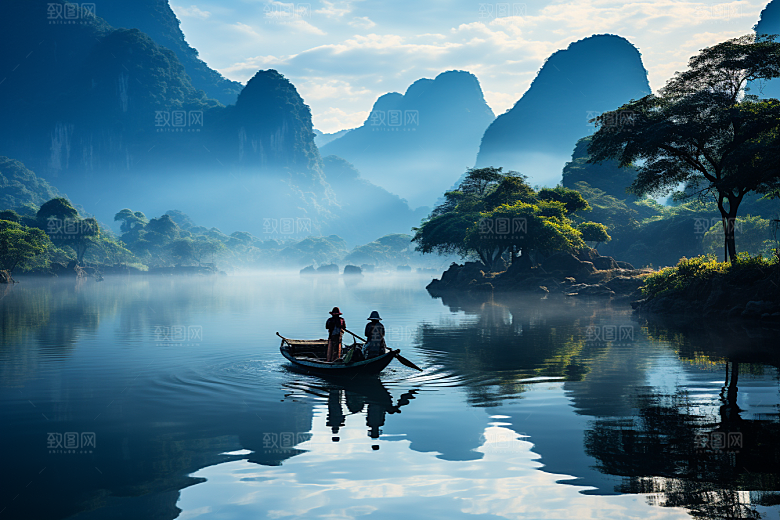 桂林山水旅行广西摄影图