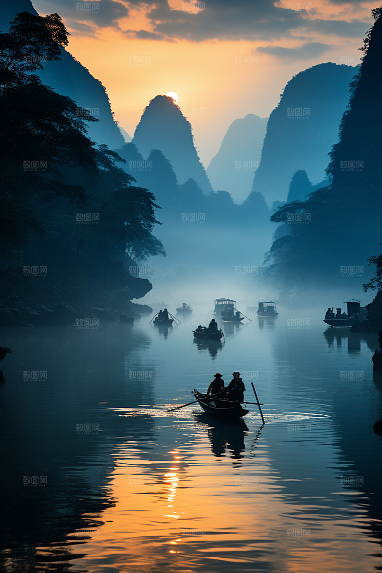 桂林山水精致旅游摄影图