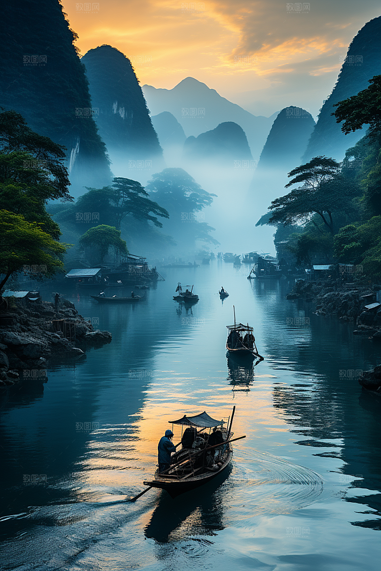 桂林山水风光唯美摄影图