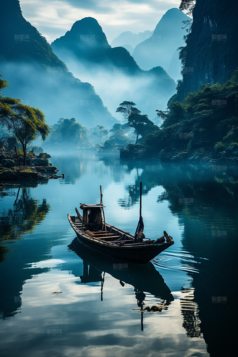 桂林山水旅行广西摄影图