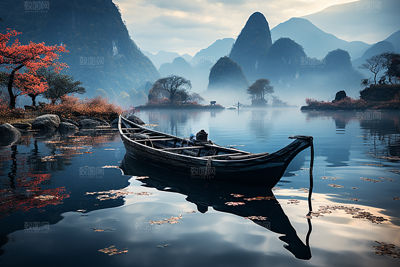 桂林山水风光河流摄影图