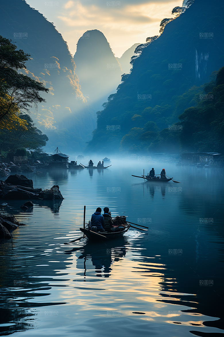 桂林山水自然阳朔摄影图