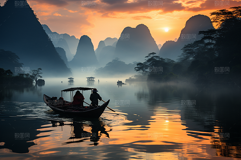 桂林山水阳朔唯美摄影图