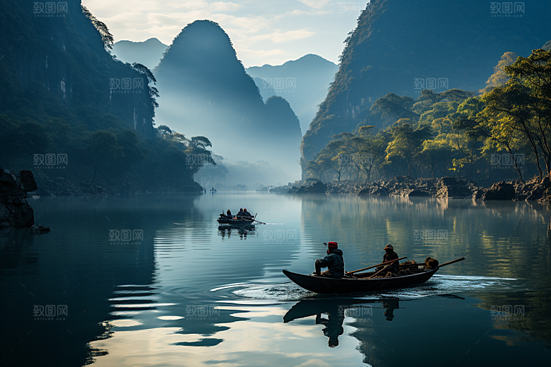 桂林山水风光大气摄影图