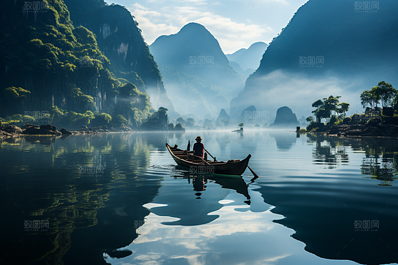 桂林山水阳朔旅行摄影图