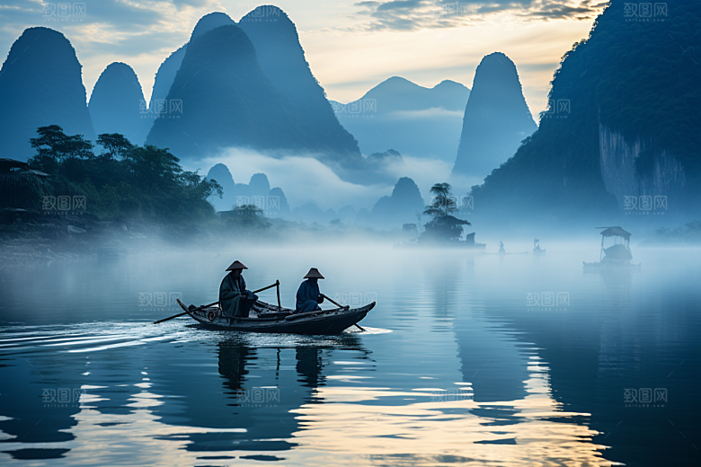 桂林山水漓江旅行摄影图