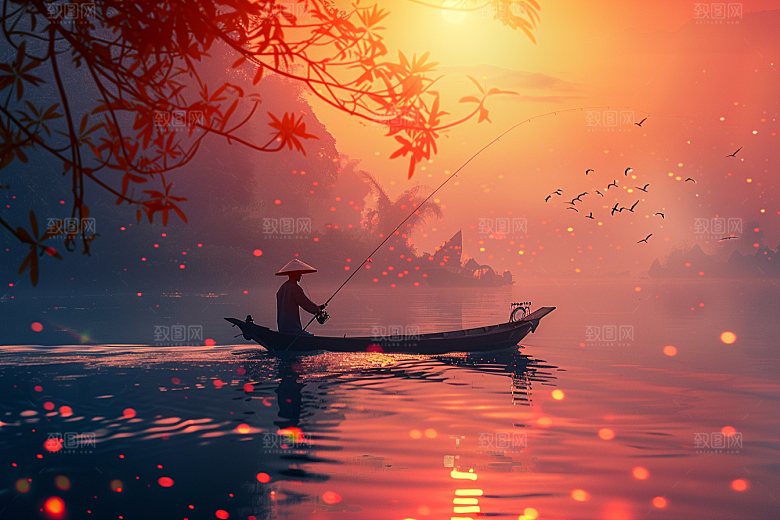 桂林山水旅行阳朔摄影图