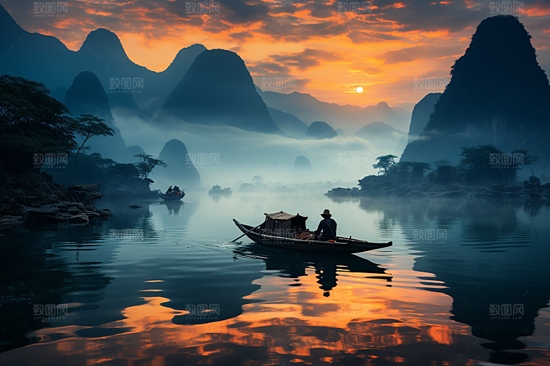 桂林山水旅行精致摄影图