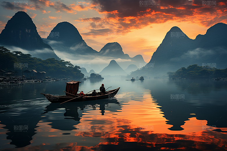 桂林山水精致阳朔摄影图