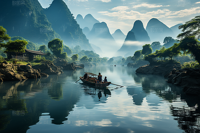 桂林山水精致阳朔摄影图