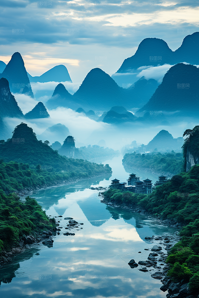 桂林山水旅行自然摄影图
