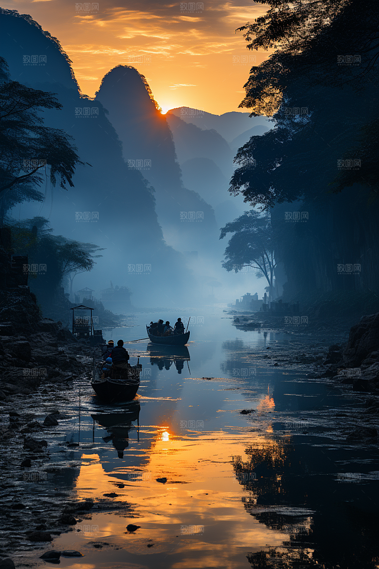 桂林山水自然风光摄影图