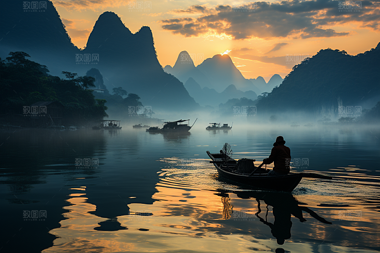 桂林山水漓江自然摄影图